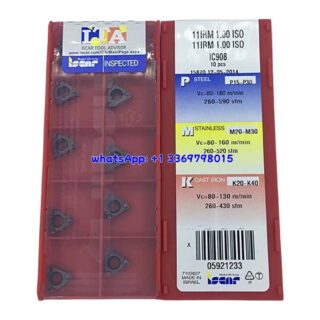 Original Iscar 11IRM IC908 Carbide Turning Insert | Heat-Resistant Alloys (10 PCS) 1.00 ISO 11IRM 1.00 ISO IC908