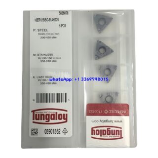 Original Tungaloy 16ER125ISO-B AH725 Carbide Insert | Stainless Steel & More (10 PCS)