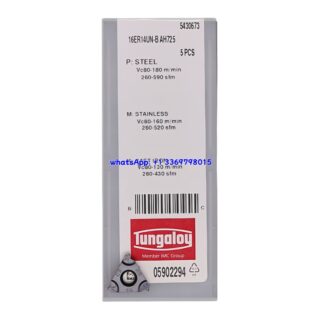 Original Tungaloy 16ER14UN-B-AH725 AH725 Carbide Insert | Stainless Steel & More (10 PCS)