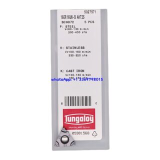 Original Tungaloy 16ER16UN-B-AH725 AH725 Carbide Insert | Stainless Steel & More (10 PCS)