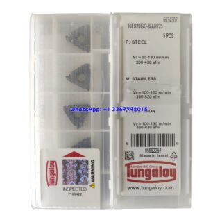 Original Tungaloy 16ER20ISO-B AH725 Carbide Insert | Stainless Steel & More (10 PCS)