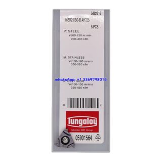Original Tungaloy 16ER25ISO-B-AH725 AH725 Carbide Insert | Stainless Steel & More (10 PCS)