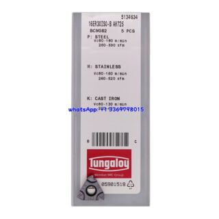 Original Tungaloy 16ER30ISO-B-AH725 AH725 Carbide Insert | Stainless Steel & More (10 PCS)