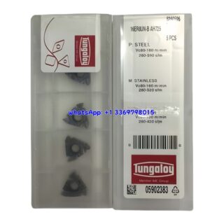Original Tungaloy 16ER8UN-B AH725 Carbide Insert | Stainless Steel & More (10 PCS)