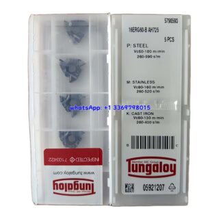 Original Tungaloy 16ERG60-B AH725 Carbide Insert | Stainless Steel & More (10 PCS)