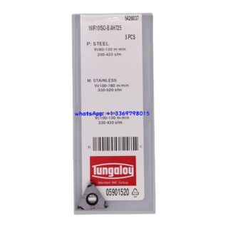 Original Tungaloy 16IR10ISO-B-AH725 AH725 Carbide Insert | Stainless Steel & More (10 PCS)