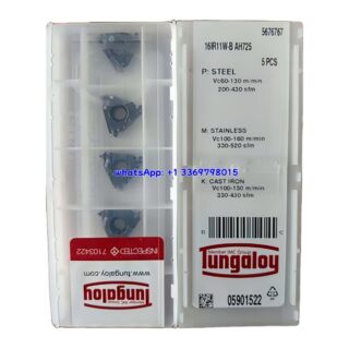 Original Tungaloy 16IR11W-B AH725 Carbide Insert | Stainless Steel & More (10 PCS)