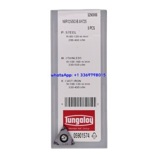 Original Tungaloy 16IR125ISO-B-AH725 AH725 Carbide Insert | Stainless Steel & More (10 PCS)