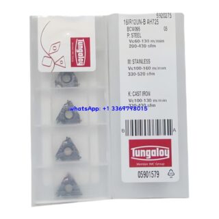Original Tungaloy 16IR12UN-B AH725 Carbide Insert | Stainless Steel & More (10 PCS)