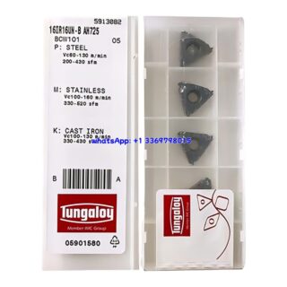 Original Tungaloy 16IR16UN-B AH725 Carbide Insert | Stainless Steel & More (10 PCS)