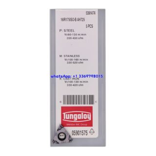 Original Tungaloy 16IR175ISO-B-AH725 AH725 Carbide Insert | Stainless Steel & More (10 PCS)