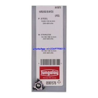 Original Tungaloy 16IR25ISO-B-AH725 AH725 Carbide Insert | Stainless Steel & More (10 PCS)