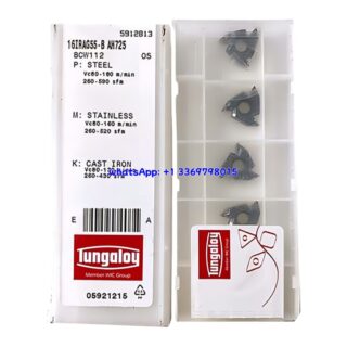 Original Tungaloy 16IRAG55-B AH725 Carbide Insert | Stainless Steel & More (10 PCS)