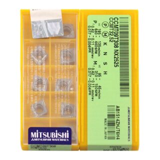 Original Mitsubishi CCMT09T308 NX2525 Carbide Turning Insert - Diamond 80° | Steel (10 PCS)