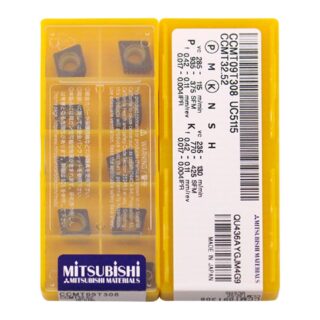 Original Mitsubishi CCMT09T308 UC5115 Carbide Turning Insert - Diamond 80° | Steel, Cast Iron, Carbon Steel (10 PCS)