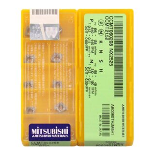 Original Mitsubishi CCMT060208 NX2525 Carbide Turning Insert - Diamond 80° | Steel, Cast Iron (10 PCS)