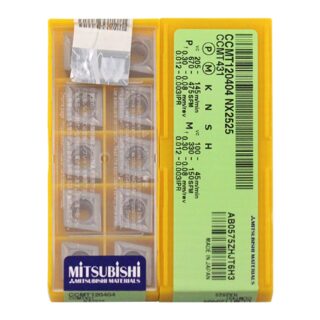 Original Mitsubishi CCMT120404 NX2525 Carbide Turning Insert - Diamond 80° | Steel & More (10 PCS)