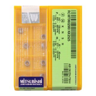 Original Mitsubishi RCMT0602MO NX2525 Carbide Milling Insert - Round | Steel, Stainless Steel (10 PCS)