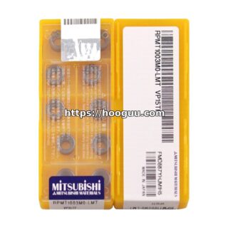 Original Mitsubishi RPMT1003MO-LMT VP15TF Carbide Milling Insert - Round | Steel, Stainless Steel (10 PCS)