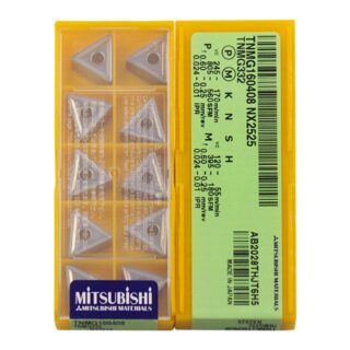 Original Mitsubishi TNMG160408 NX2525 Carbide Turning Insert - Triangle | Steel, Titanium (10 PCS)