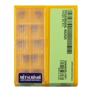 Original Mitsubishi TPGX090204L NX2525 Carbide Turning Insert - Triangle | Steel & More (10 PCS)
