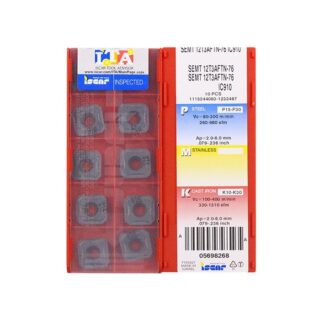 Original Iscar SEMT12T3AFTN-76 IC910 Carbide Milling Insert - Square (10 PCS)