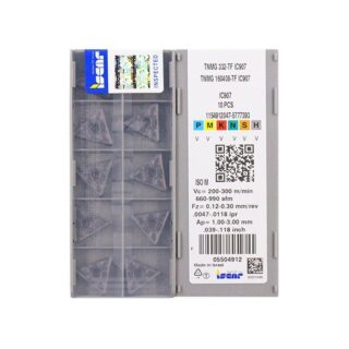 Original Iscar TNMG160408-TF IC907 Carbide Turning Insert - Triangle | Stainless Steel & More (10 PCS)
