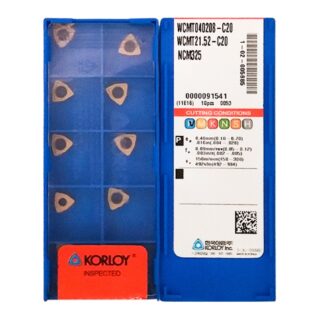 Original Korloy WCMT040208-C20N NCM325 Carbide Turning Insert - Trigon 80° (10 PCS)