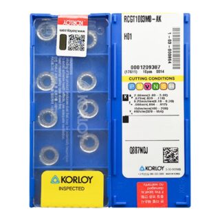 Original Korloy RCGT1003MO-AK H01 Carbide Milling Insert - Round | Aluminum, Non-Ferrous (10 PCS)