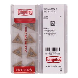 Original Tungaloy TNMG160404R-S T9115 Carbide Turning Insert - Triangle | Steel (10 PCS)