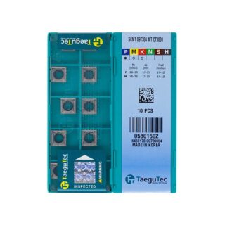 Original TaeguTec SCMT09T304-MT CT3000 Carbide Turning Insert - Square (10 PCS)