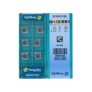 Original TaeguTec CCMT09T304-FG CT3000 Carbide Turning Insert - Diamond 80° (10 PCS)