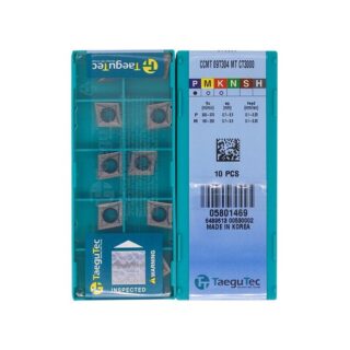 Original TaeguTec CCMT09T304-MT CT3000 Carbide Turning Insert - Diamond 80° (10 PCS)