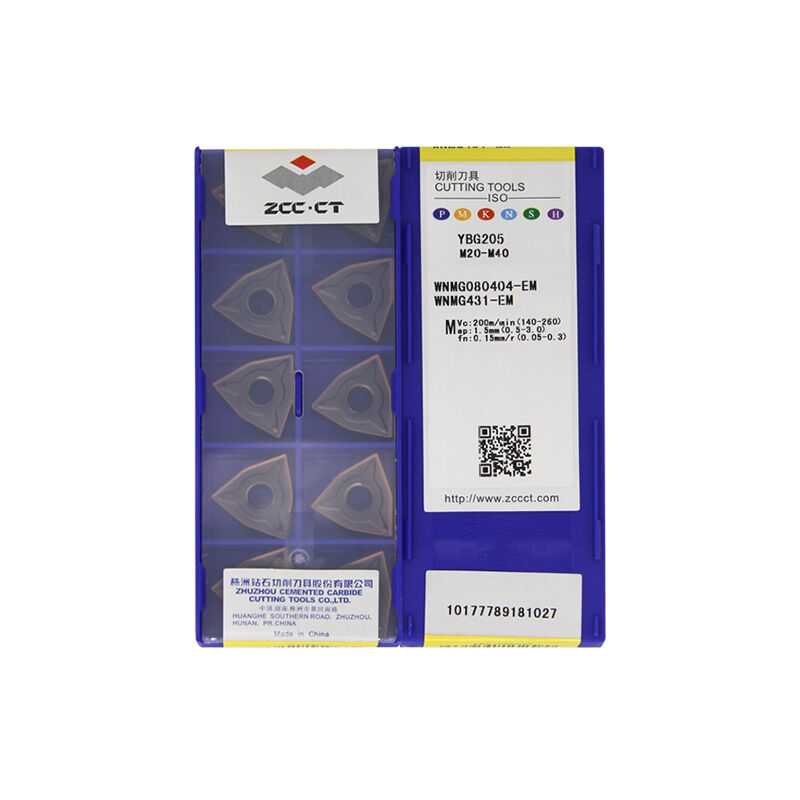 ZCC WNMG080404-EM YBG205 Carbide Turning Insert - Trigon 80° | Steel, Stainless Steel (10 PCS)
