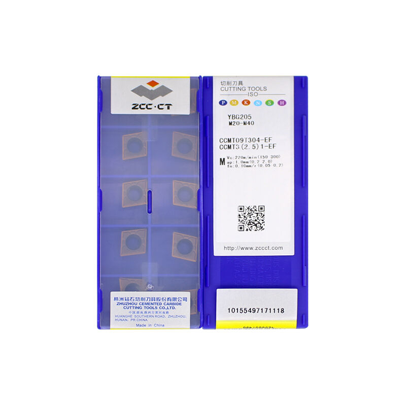 ZCC CCMT09T304-EF YBG205 Carbide Turning Insert - Diamond 80° | Steel, Cast Iron, Titanium (10 PCS)