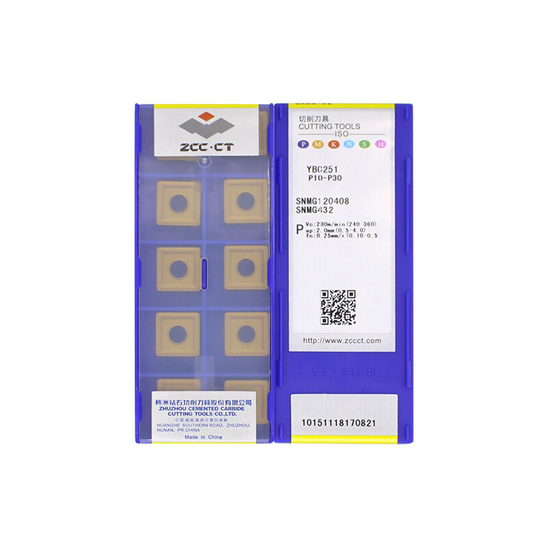 ZCC SNMG120408 YBC251 Carbide Turning Insert - Square | Steel, Stainless Steel (10 PCS)