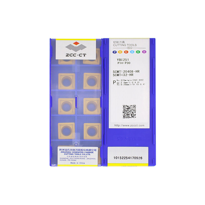 ZCC SCMT120408-HR YBC251 Carbide Turning Insert - Square | Steel, Stainless Steel (10 PCS)