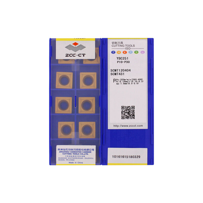 ZCC SCMT120404 YBC251 Carbide Turning Insert - Square | Steel (10 PCS)