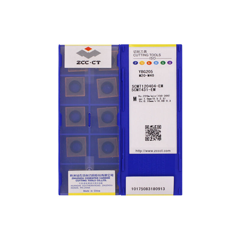 ZCC SCMT120404-EM YBG205 Carbide Turning Insert - Square | Steel, Stainless Steel (10 PCS)