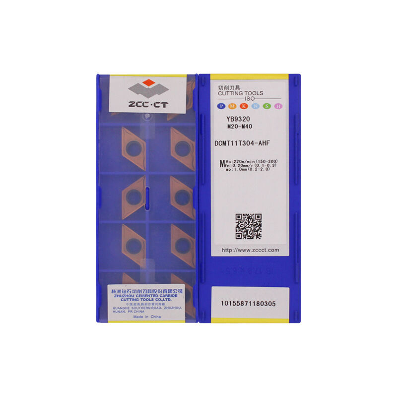 ZCC DCMT11T304-AHF YB9320 Carbide Turning Insert - Diamond 55° | Steel, Stainless Steel (10 PCS)