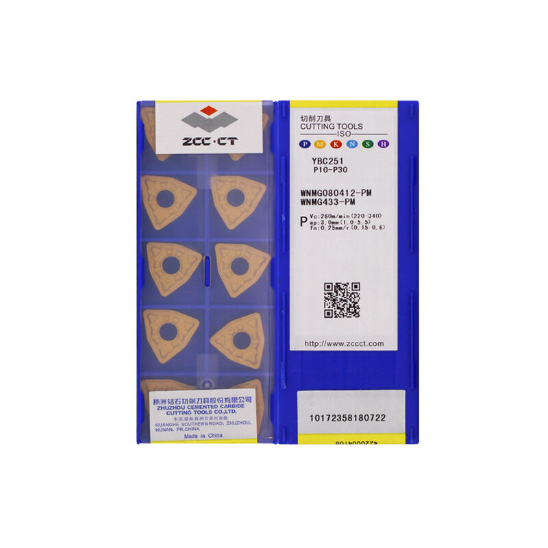 ZCC WNMG080412-PM YBC251 Carbide Turning Insert - Trigon 80° | Steel, Stainless Steel (10 PCS)