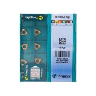 Original TaeguTec 3PKT100408R-M TT9080 Carbide Milling Insert | Stainless Steel & More (10 PCS)