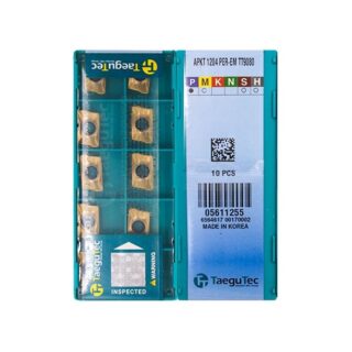 Original TaeguTec APKT1204PER-EM TT9080 Carbide Milling Insert - Parallelogram 85° | Stainless Steel & More (10 PCS)