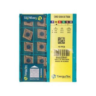 Original TaeguTec CNMG120404-EA TT9080 Carbide Turning Insert - Diamond 80° | Stainless Steel & More (10 PCS)