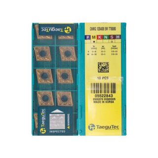 Original TaeguTec CNMG120408-EM TT9080 Carbide Turning Insert - Diamond 80° | Stainless Steel & More (10 PCS)