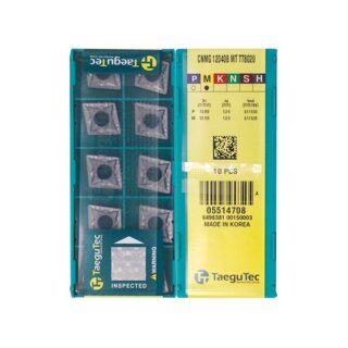 Original TaeguTec CNMG120408-MT TT8020 Carbide Turning Insert - Diamond 80° | Cast Iron (10 PCS)