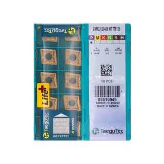 Original TaeguTec CNMG120408-MT TT8125 Carbide Turning Insert - Diamond 80° | Steel (10 PCS)