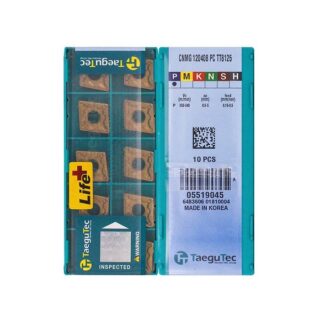 Original TaeguTec CNMG120408-PC TT8125 Carbide Turning Insert - Diamond 80° | Steel (10 PCS)
