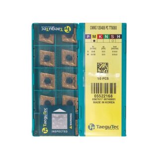 Original TaeguTec CNMG120408-PC TT9080 Carbide Turning Insert - Diamond 80° | Stainless Steel & More (10 PCS)