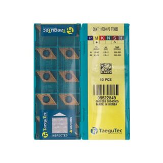 Original TaeguTec DCMT11T304-PC TT9080 Carbide Turning Insert - Diamond 55° | Stainless Steel & More (10 PCS)